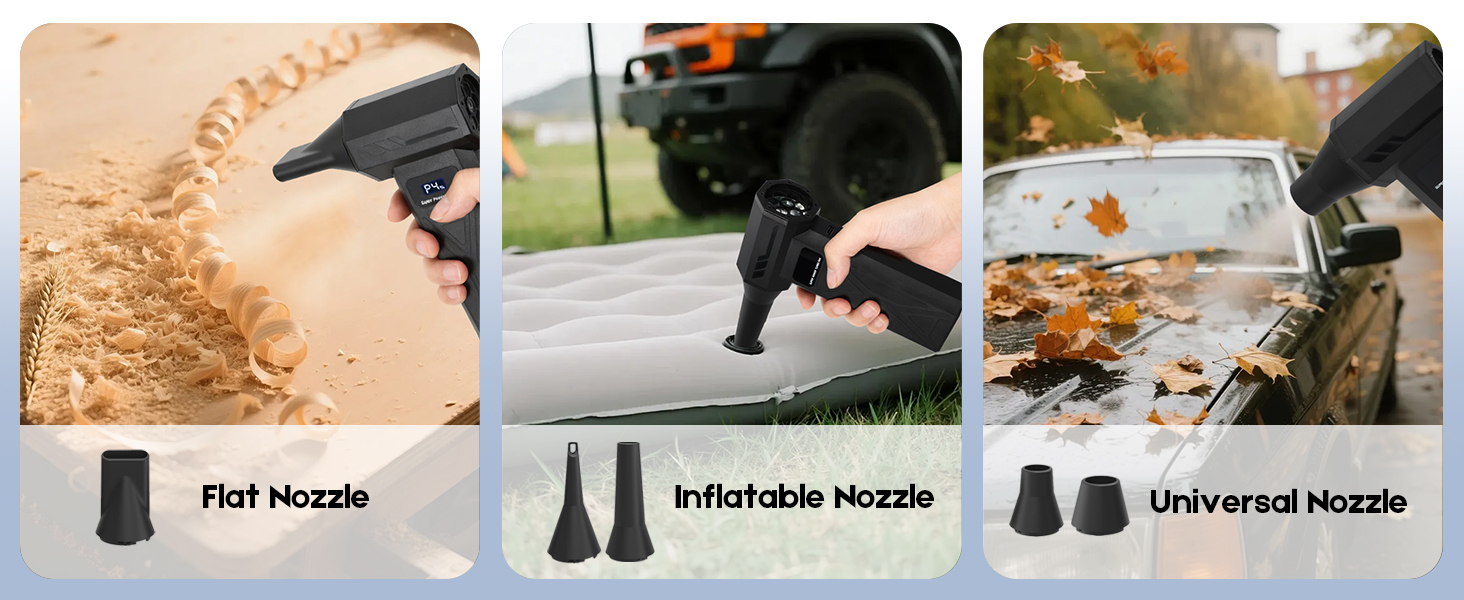 Portable Electric Air Duster, Rechargeable Cordless Air Blower with LED Light for Computer compact