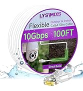 Cat6a Slim Ethernet Patch Cable 100ft Outdoor & Indoor, Flexible 10G Cat6 Internet Network Cable ...
