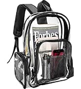 ProCase Heavy Duty Clear Backpack, See Through Backpacks Transparent Clear Large Bookbag for Scho...