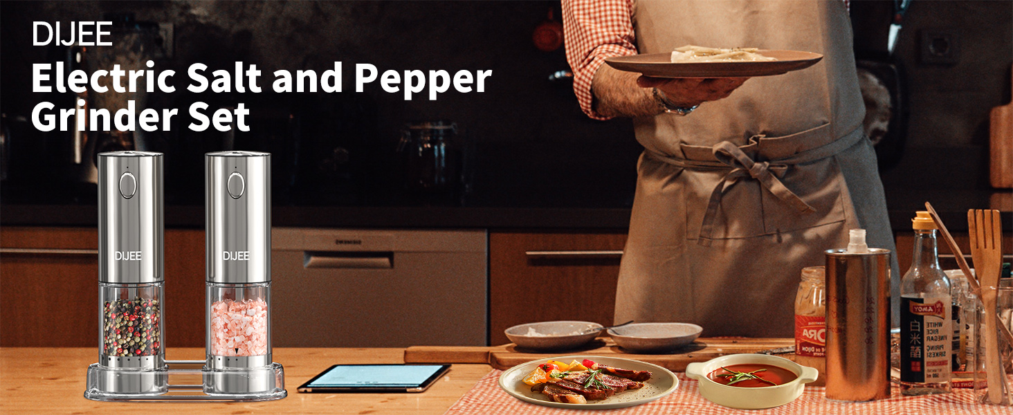 Electric Salt and Pepper Grinder Set