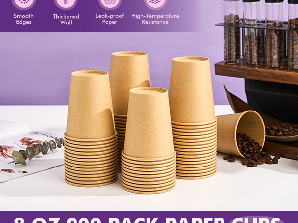 8 OZ Kraft Paper Cups