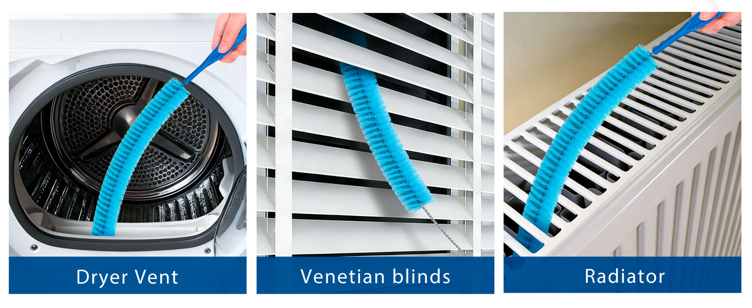 Dryer Vent Cleaner Kit, 5-Piece Professional Cleaning Kit with Flexible Dryer Vent Brush