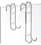 Shower Door Towel Hooks - 9"~13" Length Adjustable Hook for Framed &amp; Frameless Over The Door Glas...