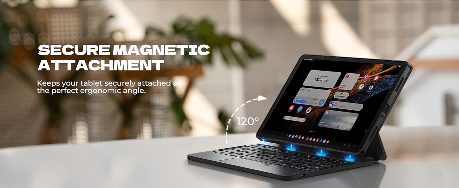 Dexnor for Samsung Galaxy Tab A9+ Plus Keyboard Case Ultra-light Magnetic Folio Keyboard Cover