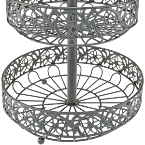 Southern Homewares Countertop Ornate Black Two Tiered Fruit Basket 