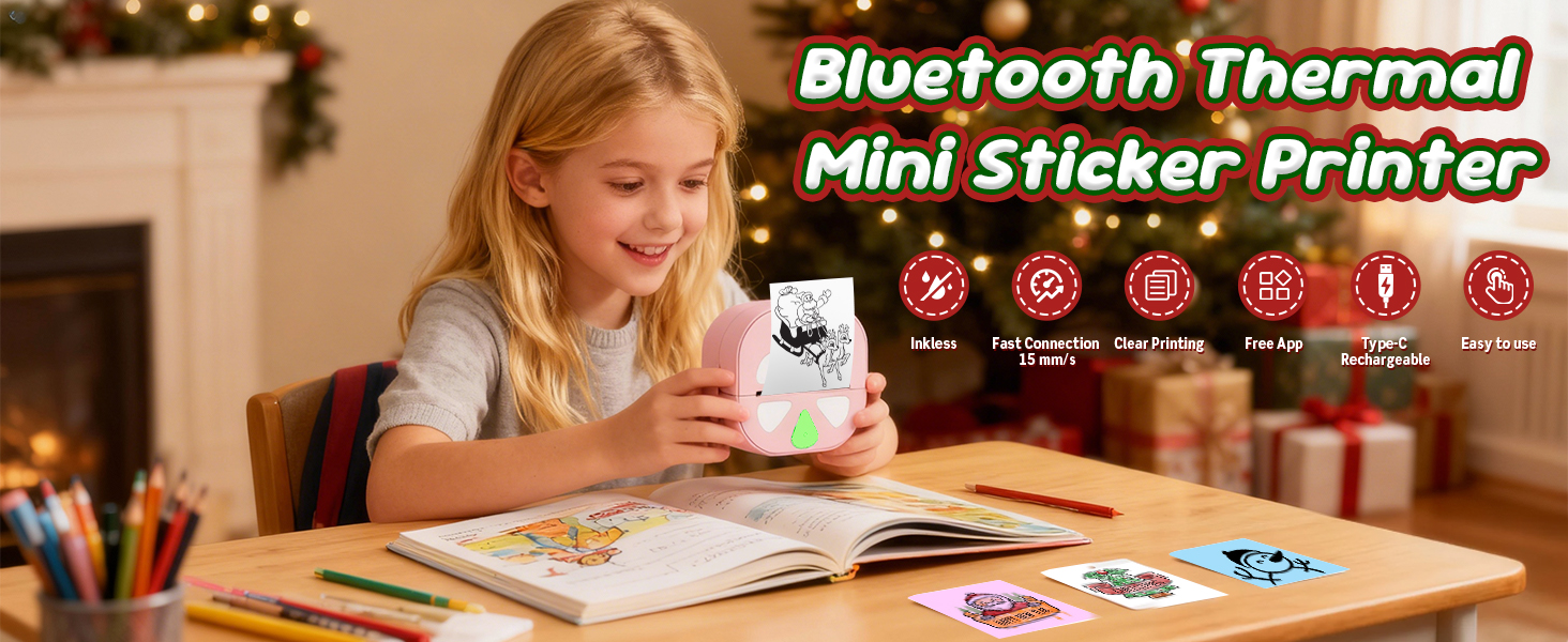 sticker printer sticker maker machine print pod mini printer photo christmas gifts stocking stuffers