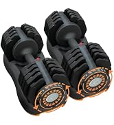 ATIVAFIT Adjustable Dumbbell Set of 2, 5–88LB Quick Dial Free Weights with Double Safety Lock, An...