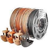 AMOLEN Wood Filament Bundle,Walnut,Bamboo Wood,Red Wood,Black Wood,3D Printer Filament,PLA Filame...