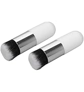 2pcs Mini Makeup Brush, Soft Portable Makeup Brush, Artificial Fiber Brush, White Silver for Blus...