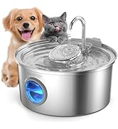 Invengo Cat Water Fountain Stainless Steel, 3.2L/108oz Pet Drinking Fountain for Cats Dogs, Autom...