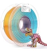 AMOLEN 3D Printer Filament, Triple Colors Coextrusion Silk PLA Filament 1.75mm, Rainbow PLA Filam...