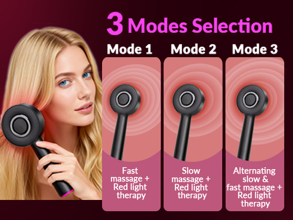 This red light hair brush combines gentle massage and red light therapy for scalp health.
