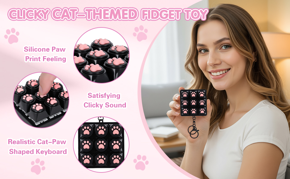Keyboard Fidget Clicker Keychain