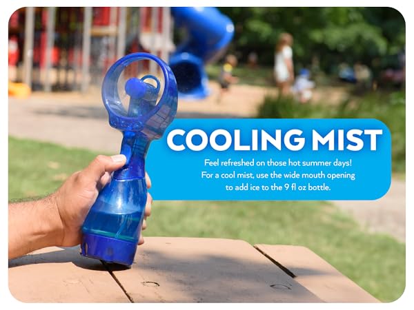 O2Cool Deluxe Misting Fan Blue at Park Cooling Mist
