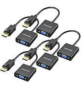 URELEGAN DisplayPort to VGA Adapter 5-Pack, Display Port DP to VGA Cable Male to Female Adapter C...