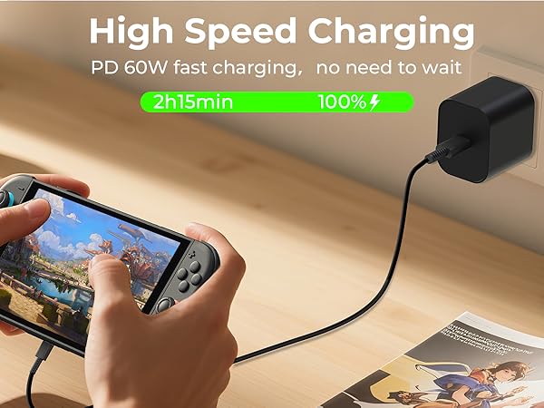 compatible with nintendo switch 2 power cord charging cable power supply switch lite oled dock