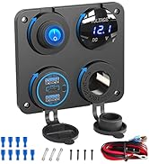 Marine Boat RV 12V Charger Socket Panel: OUFFUN 4 in 1 DC Power 12V Outlet Panel 56W Multi USB Fa...