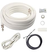 Wostore 25 Ft. Line Set 1/4&amp;1/2 Inch 3/8" PE for Mini Split Air Conditioner Insulated Coil Copper...