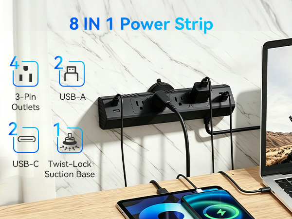 8-in-1 Desk power strip