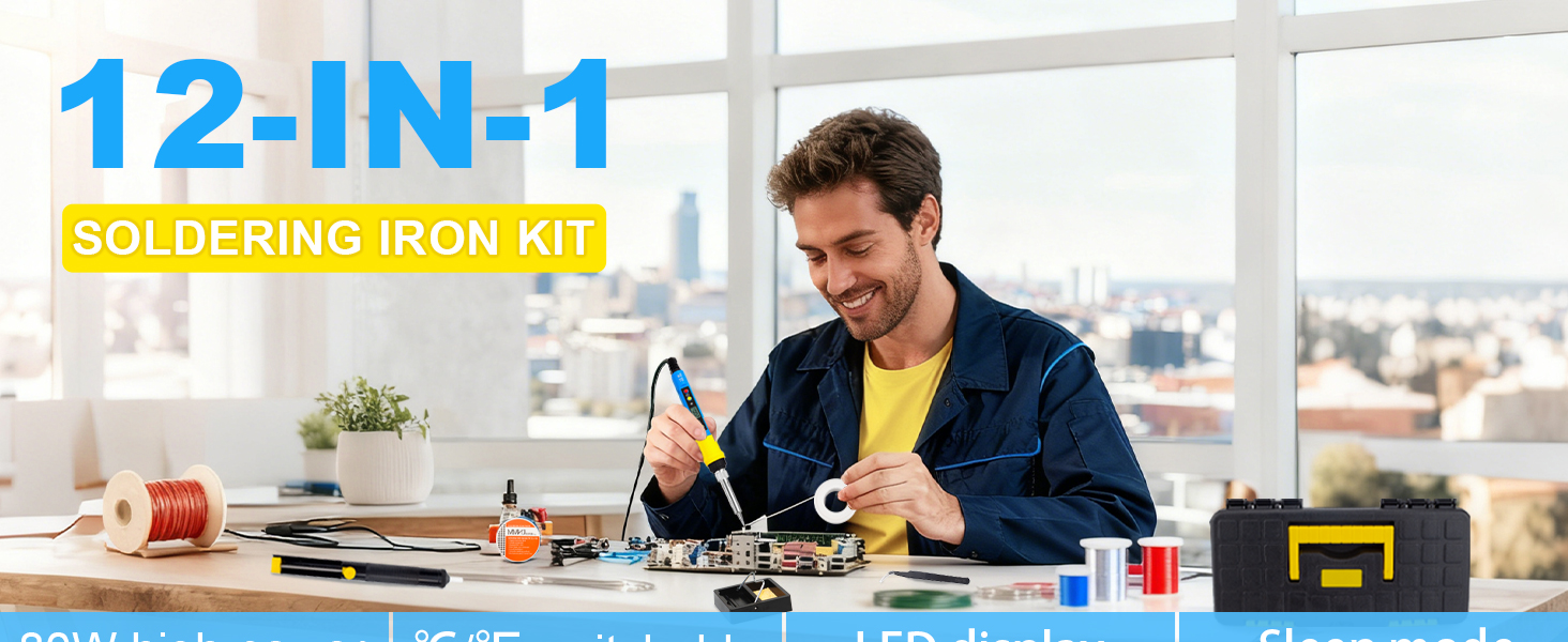 80W soldering iron set