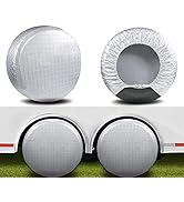 AmFor Set of 4 Tire Covers,Waterproof Aluminum Film Tire Sun Protectors, Fits 27" to 29" Tire Dia...