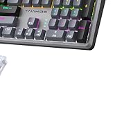 Mechanical Gaming Keyboard, RGB Backlit 104 Keys Full Size Keyboard with Multimedia Knob, Double ...
