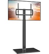 Universal Floor TV Stand with Mount 80 Degree Swivel Height Adjustable and Space Saving Design fo...