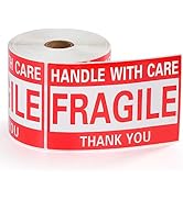 4 x 6 Inch Fragile Stickers Handle with Care 500 Permanent Adhesive Fragile Stickers for Shipping...