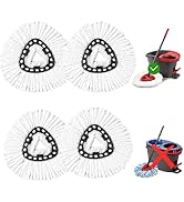 4 Pack Mop Head Replacement Compatible with O Cedar Triangle Swivel Mops,Spin Mop Replacement Hea...