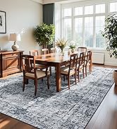 Joydeco 9x12 Area Rugs for Living Room, Non Slip Machine Washable Vintage Rug, Low Pile Chenille ...