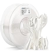 AMOLEN Silk PLA Filament 1.75mm 3D Printer filaments, Shiny White Filament for 3D Printing, 1kg(2...