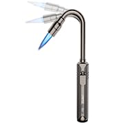 Stainless steel dental tool with a curved neck and angled tip. The instrument has a pen-like handle and appears to be for dental examination or cleaning.