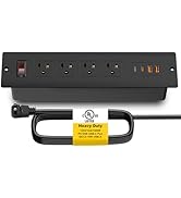 Kungfuking 65W USB C Recessed Power Strip, UL Listed Fast Charging Furniture Flush Mount Outlet w...