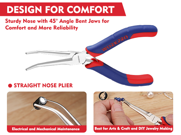 WORKPRO 2-Piece 6&amp;#34; Mini Needle Nose Pliers Set