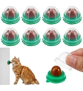 DOITOOL 9 Pcs Cat Catnip Balls Cat Nip Balls Wall, Kitty Teeth Cleaning Lickable Treats Stick to ...