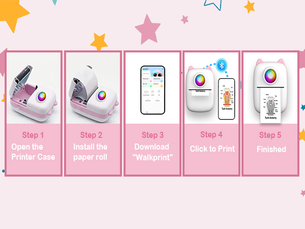 Mini Sticker Printer, Pocket Thermal Sticker Printer Machine, Thermal Bluetooth Sticker Maker