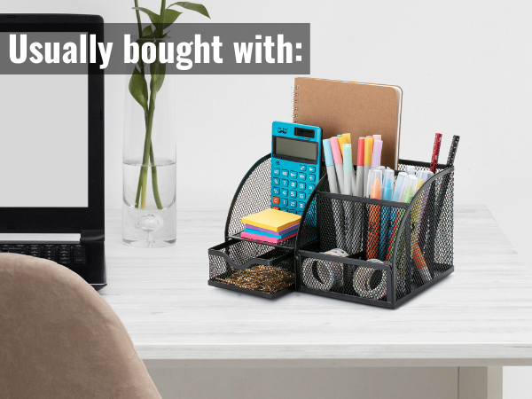 Mr. Pen- Mesh Desk Organizer, Black, Pen Holders Organizers