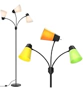 FOLKSMATE 3-Light Floor Lamp, LED Medusa Muiti-Head Adjustable Arc Standing Lamp, Gooseneck Tree ...