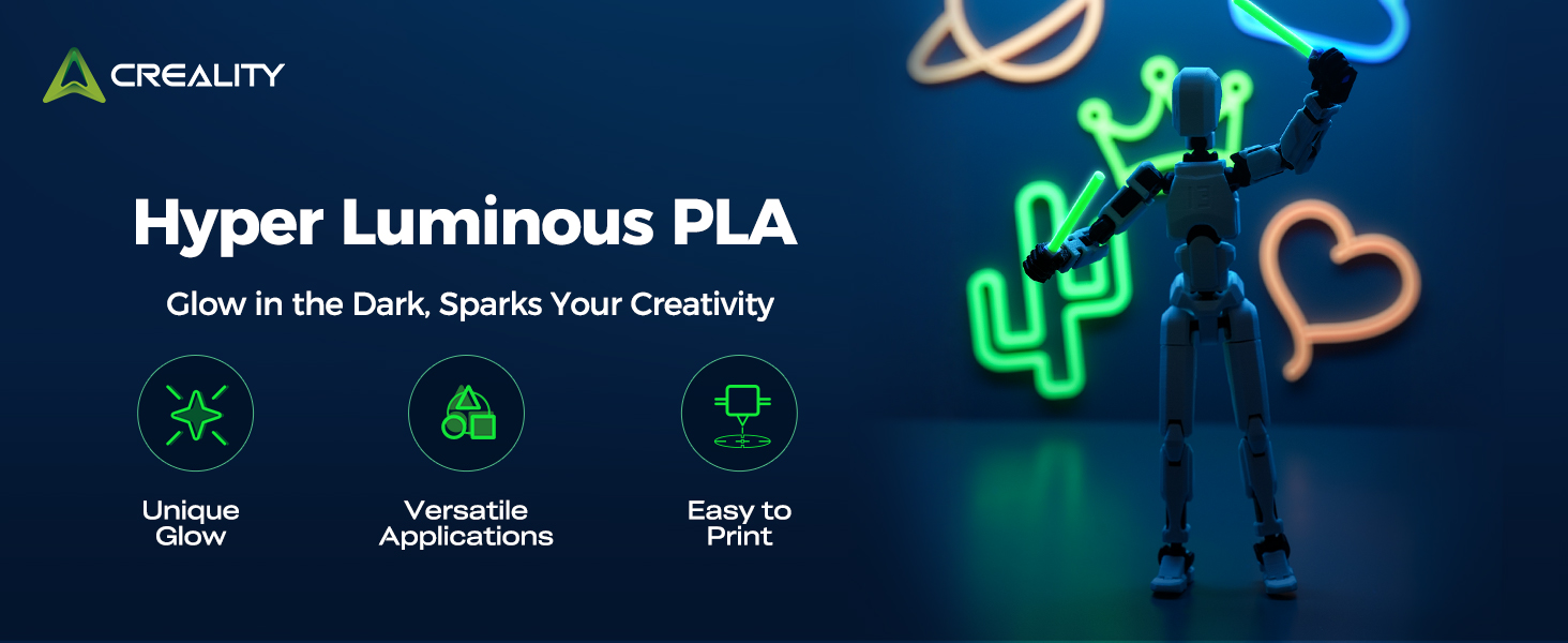 Hyper glow in the dark filament