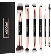 Docolor Double Sided Makeup Brushes, 6Pcs Double Ended Eyeshadow Brush Set Professional Eye Makeu...