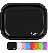 roygra Rolling Tray, Small Metal Tray, Cigarette Pre Roll Smoking Accessories, Portable Matte Rol...