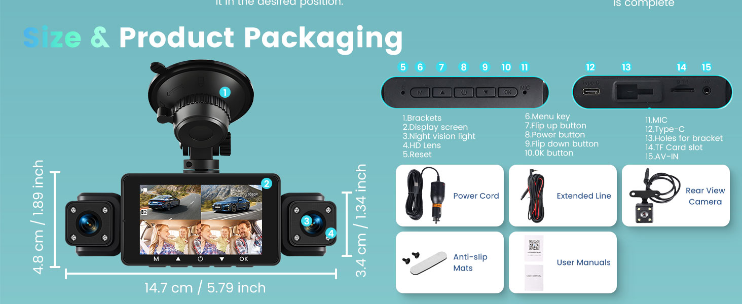 Dash Cam Front and Inside