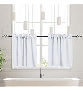meioro Window Curtain 24 Inches Length Kitchen Window Tier, Small Window Treatments 2 Panels Set ...