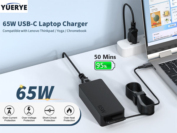 Lenovo laptop charger 65w USB c laptop charger ThinkPad charger