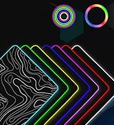 UJoowalk RGB Gaming Mouse Pad, Topographic Large, LED XL Keyboard and Mouse Pad, Desk Mat, 31.5 x...