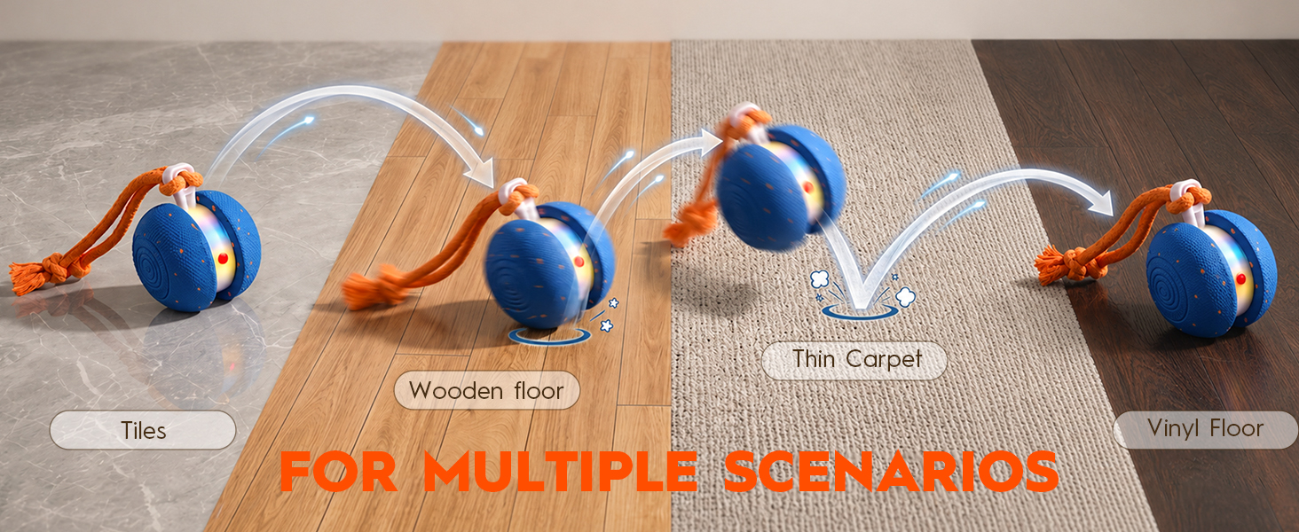 Interactive Dog Toys, Automatic Irregular Moving and Rolling Dog Ball