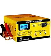 6V and 12V Car Battery Charger, 15A Smart Battery Trickle Charger Maintainer, Pulse Repair Deep C...