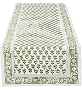CPC Cotton Table Runner 16x90 Inch Block Printed Long Fall Table Runner for Dining Table, Card Ta...
