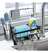 Yazoni Sponge Holder for Kitchen Sink, Rustproof Kitchen Sink Organizer Countertop Holder with Hi...