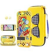 FUNDIARY Yellow Carrying Case for Nintendo Switch with Fortnite Design, Shockproof Accessories Bu...